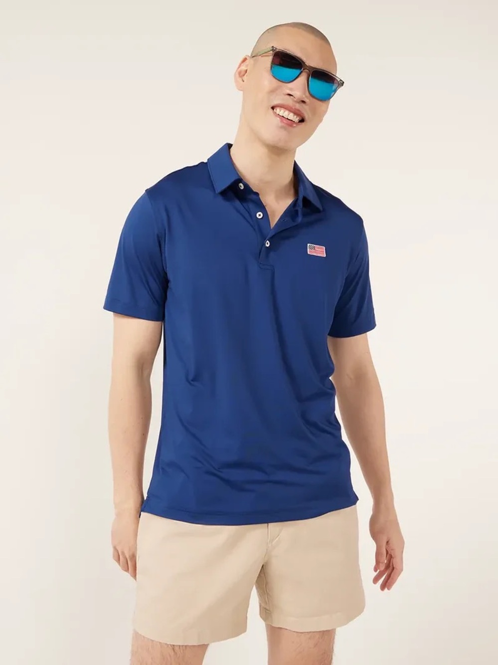 CHUBBIES THE OUT OF THE BLUE PERFORMANCE POLO IN NAVY